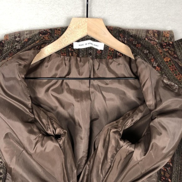 VTG Ken Meritt Rain Shedder Cotton Velvet Blazer Sz 13/14 34" Brown Academia 70s - Picture 13 of 15